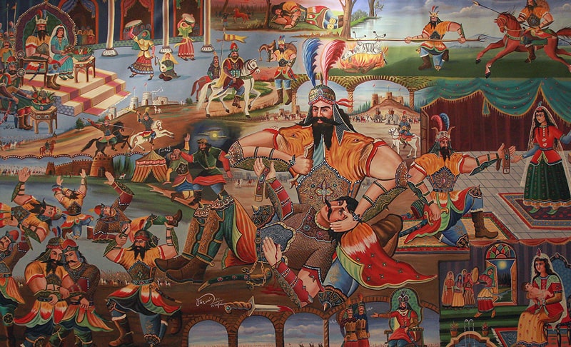 Rostam & Sohrab – Persian Epic Canvas Wall Art 90×60 cm
